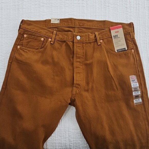 Levi's 501 Original Jeans Men's 40x29 Stretch Rust Brown Button Fly NWT Classic - Picture 12 of 16